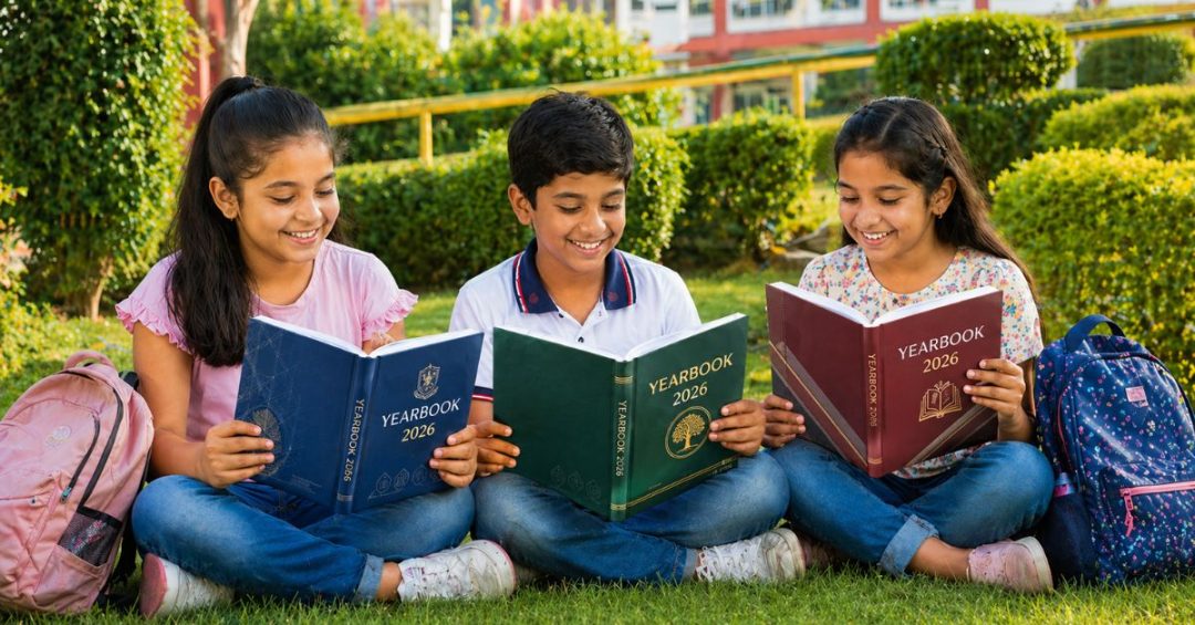 School yearbook Qatar showcasing student life, events, and custom yearbook design