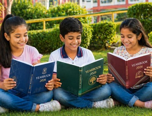 School yearbook Qatar showcasing student life, events, and custom yearbook design